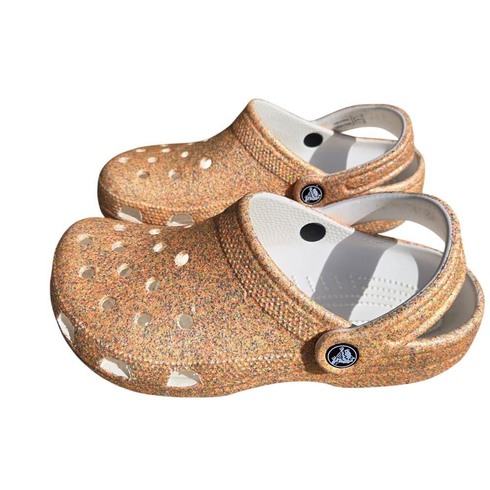 Crocs Orange Sorbet Glitter clogs women's 7